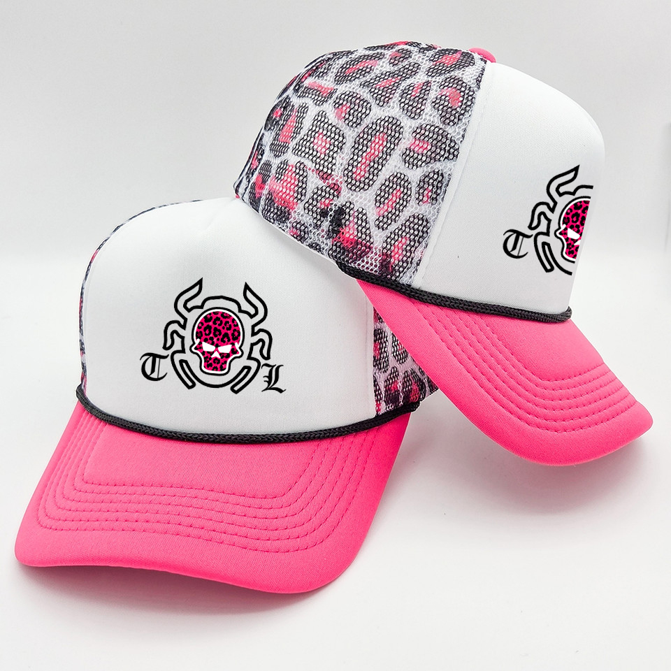 Pink Leopard Scarab Trucker Hat